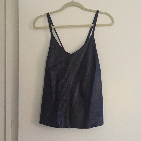 Fake leather black top - Picture 1 of 2